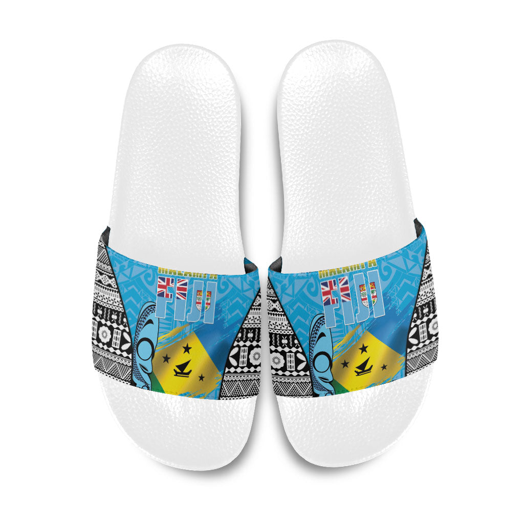 Malampa Fiji Day 2026 Slide Sandals Unique Style LT05 Blue - Polynesian Pride