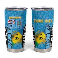 Personalised Malampa Fiji Day 2026 Tumbler Cup Unique Style LT05 Blue - Polynesian Pride