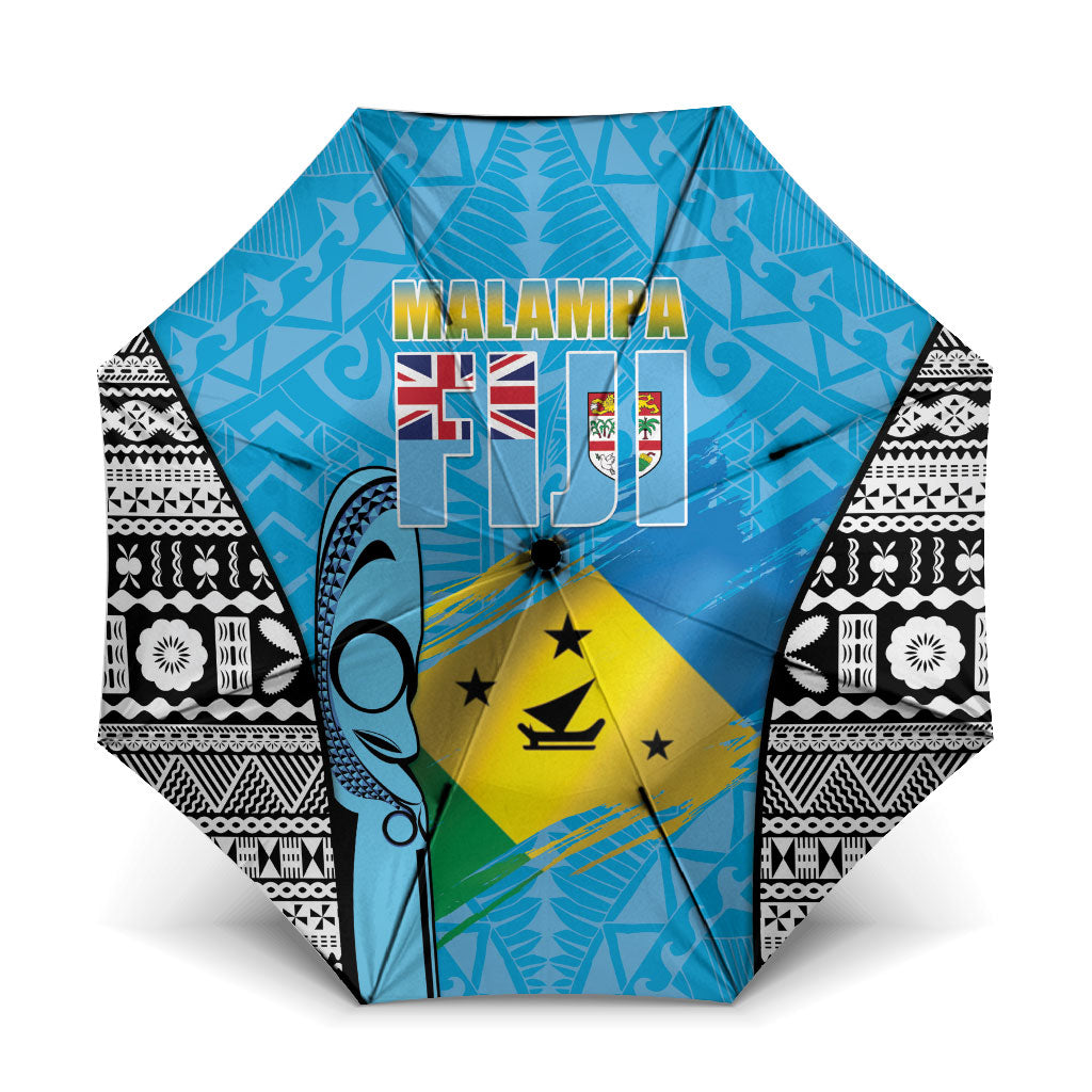 Malampa Fiji Day 2026 Umbrella Unique Style LT05 One Size Folded 11.42 inch Opened Diameter 37.4 inch Blue - Polynesian Pride
