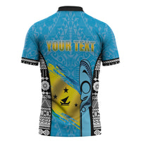 Personalised Malampa Fiji Day 2026 Zipper Polo Shirt Unique Style LT05 - Polynesian Pride