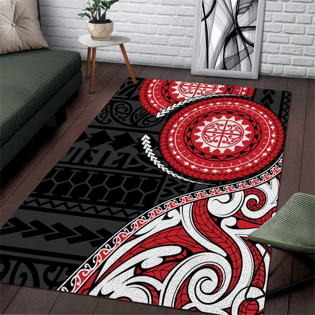 New Zealand Red Maori Koru Simple Style Area Rug