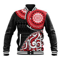 New Zealand Red Maori Koru Simple Style Baseball Jacket