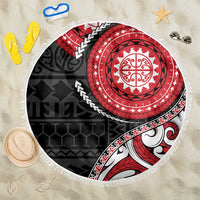 New Zealand Red Maori Koru Simple Style Beach Blanket LT05 One Size 150cm Red - Polynesian Pride