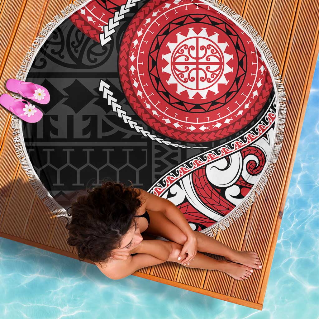 New Zealand Red Maori Koru Simple Style Beach Blanket LT05 - Polynesian Pride