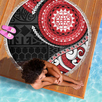 New Zealand Red Maori Koru Simple Style Beach Blanket LT05 - Polynesian Pride