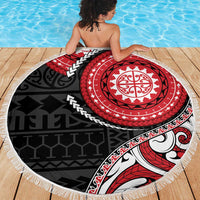 New Zealand Red Maori Koru Simple Style Beach Blanket LT05 - Polynesian Pride