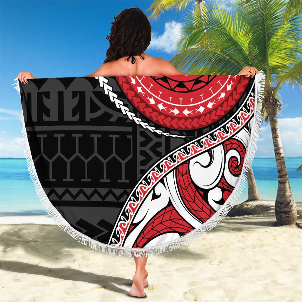 New Zealand Red Maori Koru Simple Style Beach Blanket LT05 - Polynesian Pride