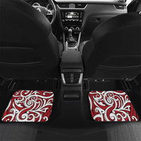 New Zealand Red Maori Koru Simple Style Car Mats LT05 Set 2pcs - Back Red - Polynesian Pride