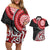 New Zealand Red Maori Koru Simple Style Couples Matching Off Shoulder Short Dress and Hawaiian Shirt