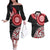 New Zealand Red Maori Koru Simple Style Couples Matching Off The Shoulder Long Sleeve Dress and Hawaiian Shirt