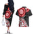 New Zealand Red Maori Koru Simple Style Couples Matching Off The Shoulder Long Sleeve Dress and Hawaiian Shirt