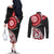 New Zealand Red Maori Koru Simple Style Couples Matching Off The Shoulder Long Sleeve Dress and Long Sleeve Button Shirt