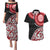 New Zealand Red Maori Koru Simple Style Couples Matching Puletasi and Hawaiian Shirt