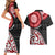 New Zealand Red Maori Koru Simple Style Couples Matching Short Sleeve Bodycon Dress and Hawaiian Shirt