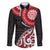 New Zealand Red Maori Koru Simple Style Family Matching Long Sleeve Bodycon Dress and Hawaiian Shirt