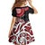 New Zealand Red Maori Koru Simple Style Family Matching Off The Shoulder Long Sleeve Dress and Hawaiian Shirt