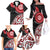 New Zealand Red Maori Koru Simple Style Family Matching Off The Shoulder Long Sleeve Dress and Hawaiian Shirt