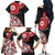 New Zealand Red Maori Koru Simple Style Family Matching Off The Shoulder Long Sleeve Dress and Hawaiian Shirt