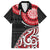 New Zealand Red Maori Koru Simple Style Family Matching Off The Shoulder Long Sleeve Dress and Hawaiian Shirt