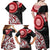 New Zealand Red Maori Koru Simple Style Family Matching Off Shoulder Maxi Dress and Hawaiian Shirt