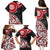 New Zealand Red Maori Koru Simple Style Family Matching Puletasi and Hawaiian Shirt