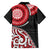 New Zealand Red Maori Koru Simple Style Family Matching Puletasi and Hawaiian Shirt