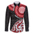 New Zealand Red Maori Koru Simple Style Family Matching Puletasi and Hawaiian Shirt