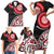 New Zealand Red Maori Koru Simple Style Family Matching Short Sleeve Bodycon Dress and Hawaiian Shirt