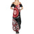 New Zealand Red Maori Koru Simple Style Family Matching Summer Maxi Dress and Hawaiian Shirt