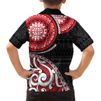 New Zealand Red Maori Koru Simple Style Family Matching Tank Maxi Dress and Hawaiian Shirt