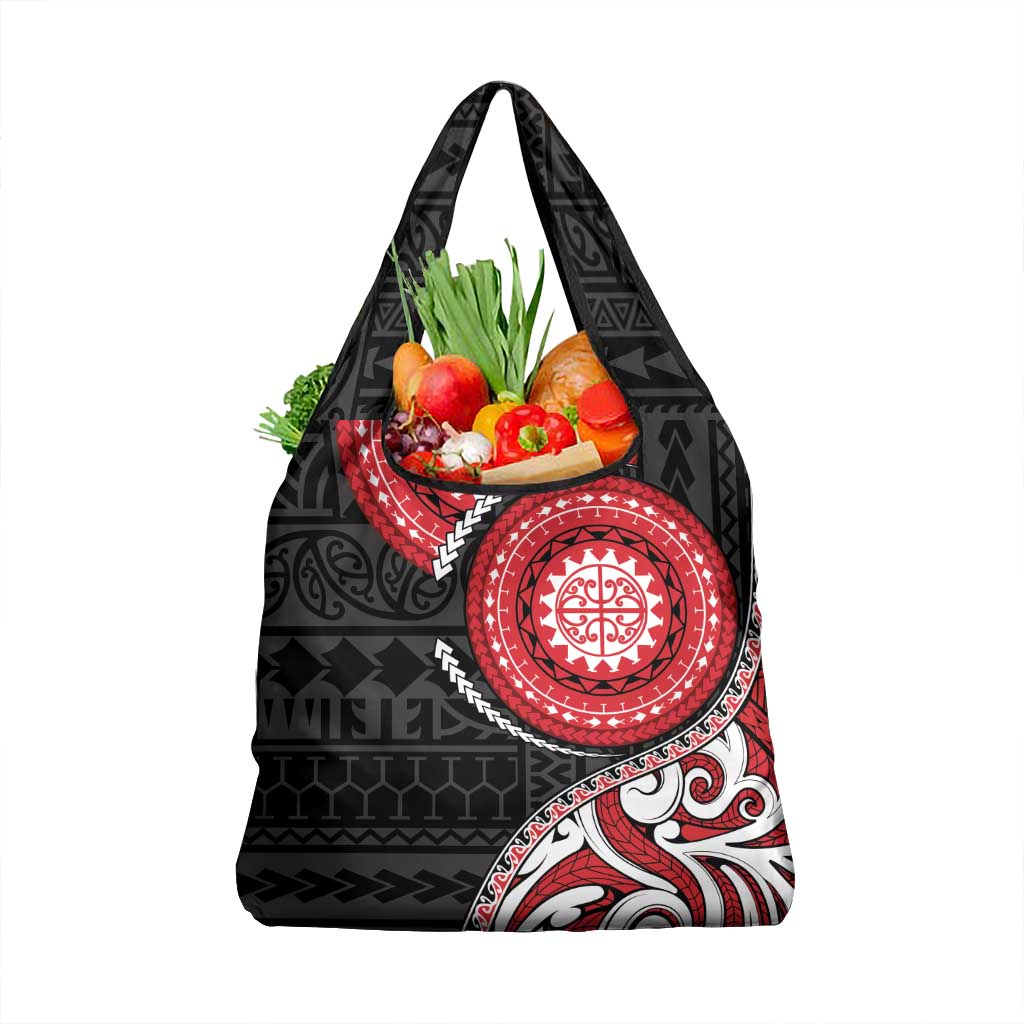 New Zealand Red Maori Koru Simple Style Grocery Bag LT05 1-pack One Size Red - Polynesian Pride