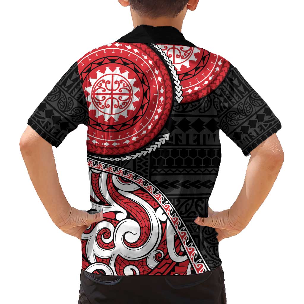 New Zealand Red Maori Koru Simple Style Hawaiian Shirt