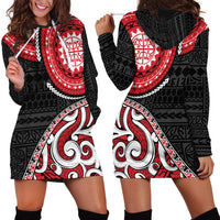 New Zealand Red Maori Koru Simple Style Hoodie Dress LT05 - Polynesian Pride