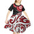 New Zealand Red Maori Koru Simple Style Kid Short Sleeve Dress