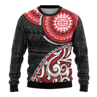 New Zealand Red Maori Koru Simple Style Ugly Christmas Sweater