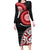 New Zealand Red Maori Koru Simple Style Long Sleeve Bodycon Dress