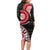 New Zealand Red Maori Koru Simple Style Long Sleeve Bodycon Dress