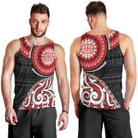 New Zealand Red Maori Koru Simple Style Men Tank Top LT05 - Polynesian Pride