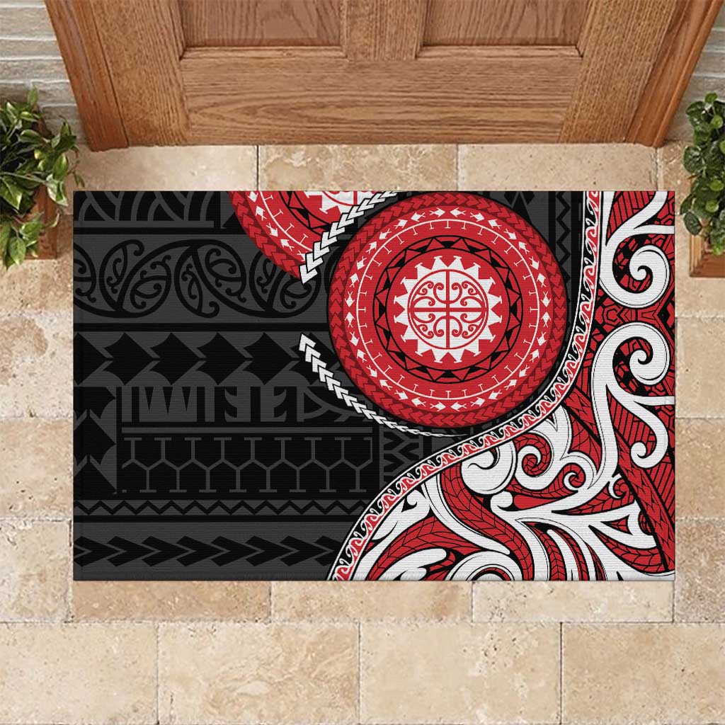 New Zealand Red Maori Koru Simple Style Rubber Doormat