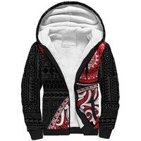 New Zealand Red Maori Koru Simple Style Sherpa Hoodie LT05 Unisex Red - Polynesian Pride