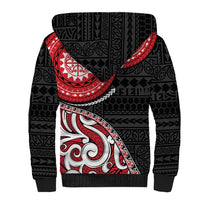 New Zealand Red Maori Koru Simple Style Sherpa Hoodie LT05 - Polynesian Pride
