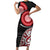 New Zealand Red Maori Koru Simple Style Short Sleeve Bodycon Dress