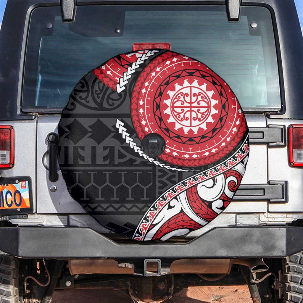 New Zealand Red Maori Koru Simple Style Spare Tire Cover LT05 Red - Polynesian Pride