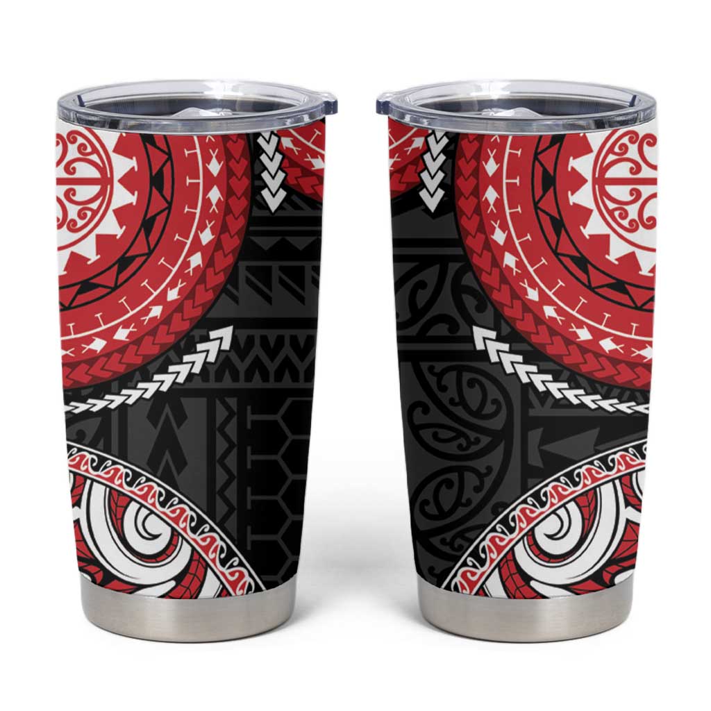 New Zealand Red Maori Koru Simple Style Tumbler Cup LT05 Red - Polynesian Pride