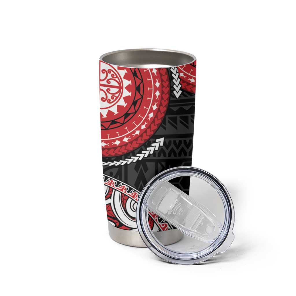 New Zealand Red Maori Koru Simple Style Tumbler Cup LT05 - Polynesian Pride