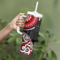 New Zealand Red Maori Koru Simple Style Tumbler With Handle LT05 - Polynesian Pride