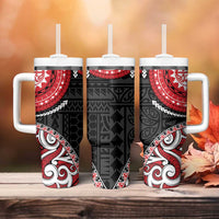 New Zealand Red Maori Koru Simple Style Tumbler With Handle LT05 - Polynesian Pride