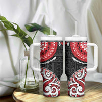 New Zealand Red Maori Koru Simple Style Tumbler With Handle LT05 - Polynesian Pride