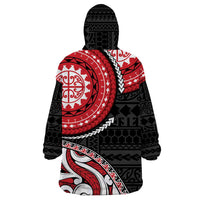 New Zealand Red Maori Koru Simple Style Wearable Blanket Hoodie LT05 - Polynesian Pride