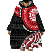 New Zealand Red Maori Koru Simple Style Wearable Blanket Hoodie LT05 - Polynesian Pride
